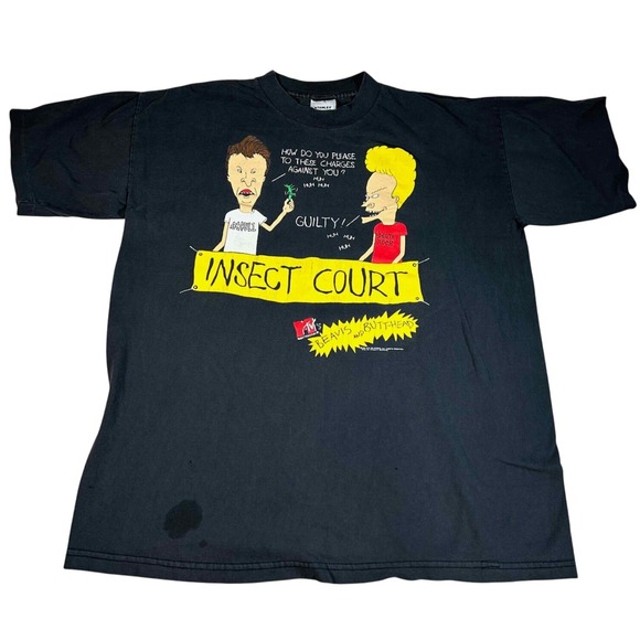 Vintage Distressed MTV Beavis and Butt-Head Insect Court T Shirt Size XL
